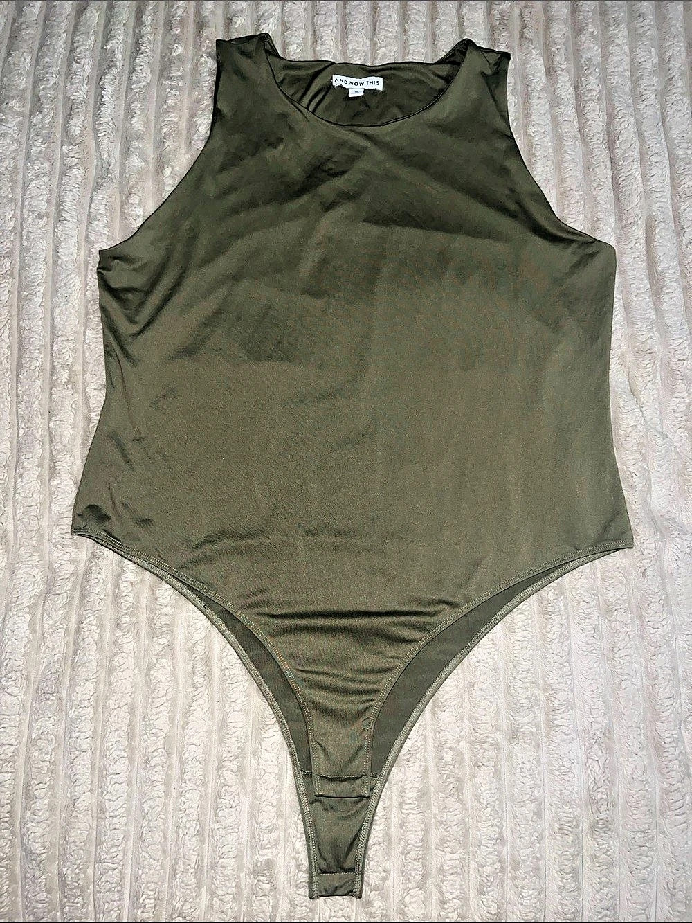 And Now This - Green Sleeveless Bodysuit Size 3X